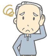困った男性　イラスト